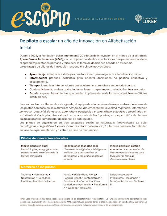 Portada de Evaluación Pilotos